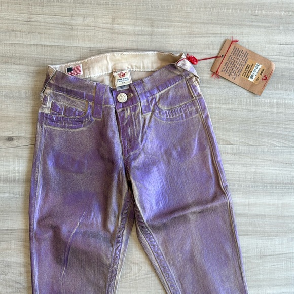 True religion women skinny jeans pants Metallic Spray authentic size 23 NWT SALE - Picture 2 of 8